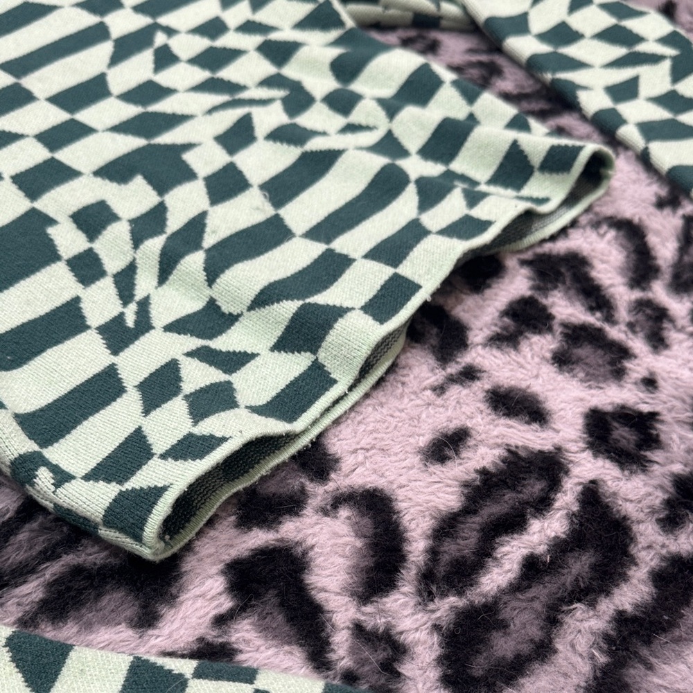 RSQ Green Checkered Crop Top - Picture 4 of 6